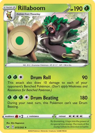Rillaboom (015) (15)/202 Rare Reverse Holofoil