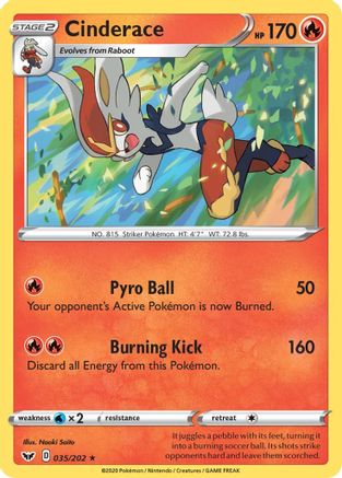 Cinderace (035) (35)/202 Holo Rare Reverse Holofoil