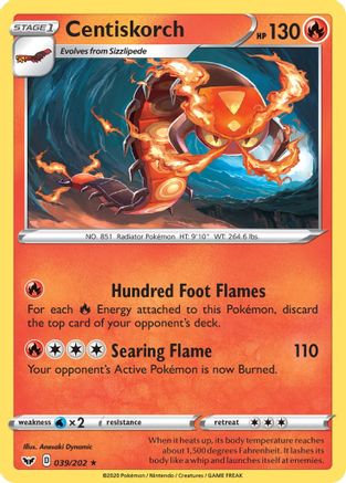 Centiskorch (39)/202 Rare Reverse Holofoil