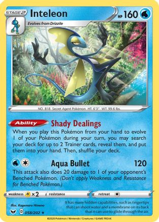 Inteleon (058) (58)/202 Holo Rare Reverse Holofoil