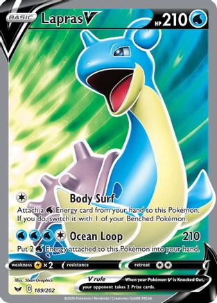 Lapras V (Full Art) (189)/202 Ultra Rare Holofoil