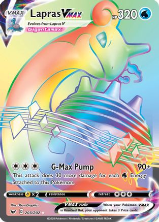Lapras VMAX (Secret) (203)/202 Secret Rare Holofoil