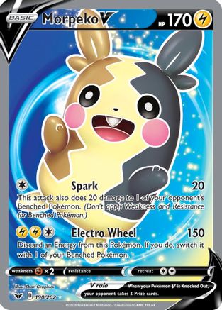Morpeko V (Full Art) (190)/202 Ultra Rare Holofoil
