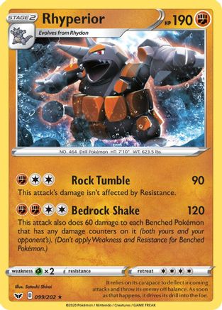 Rhyperior (99)/202 Holo Rare Holofoil