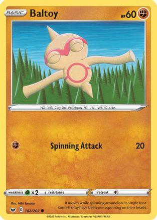 Baltoy (102) (102)/202 Common Reverse Holofoil