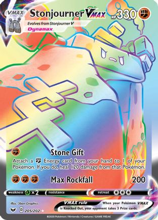 Stonjourner VMAX (Secret) (205)/202 Secret Rare Holofoil