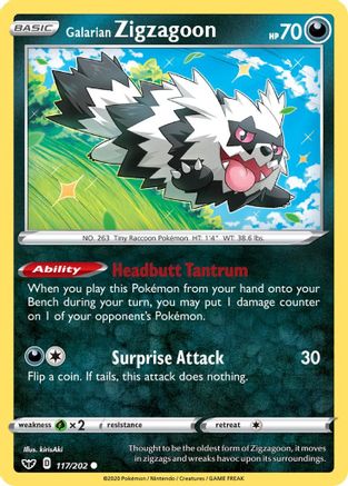 Galarian Zigzagoon (117)/202 Common Reverse Holofoil