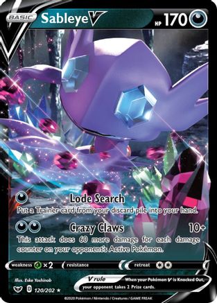 Sableye V (120)/202 Ultra Rare Holofoil