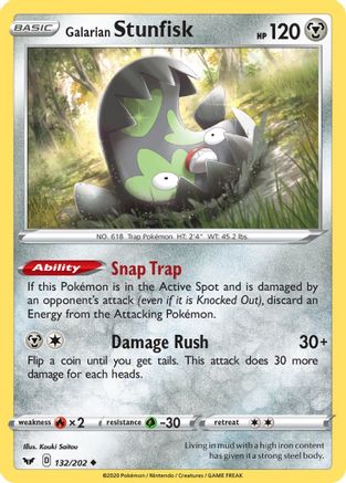Galarian Stunfisk (132)/202 Uncommon Reverse Holofoil