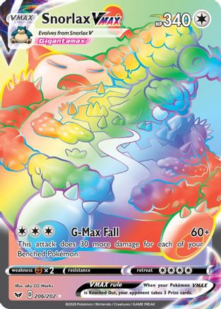 Snorlax VMAX (Secret) (206)/202 Secret Rare Holofoil