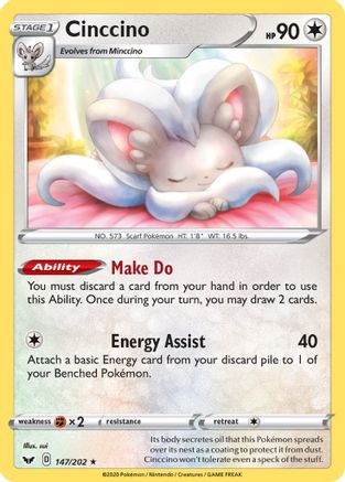 Cinccino (147)/202 Rare Reverse Holofoil