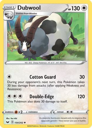 Dubwool (154)/202 Uncommon Reverse Holofoil