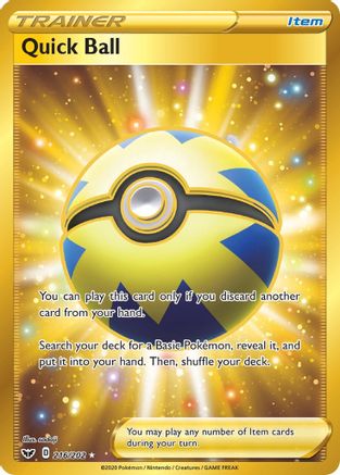 Quick Ball (Secret) (216)/202 Secret Rare Holofoil