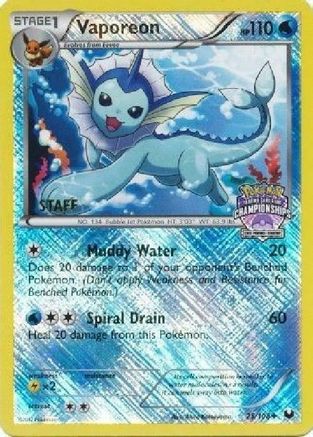 Vaporeon - 25/108 (State Championships) [Staff] (25) Promo Reverse Holofoil