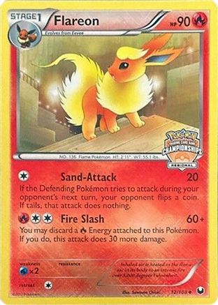 Flareon - 12/108 (Regional Championships) (12) Promo Reverse Holofoil