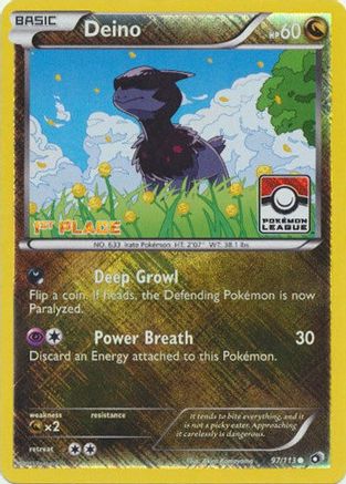 Deino - 97/113 (Pokemon League) [1st Place] (97) Promo Reverse Holofoil