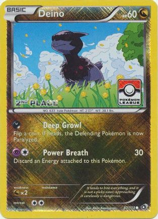 Deino - 97/113 (Pokemon League) [2nd Place] (97) Promo Reverse Holofoil