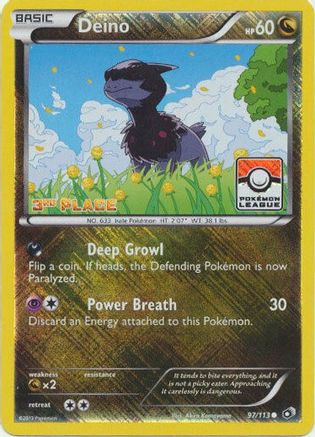 Deino - 97/113 (Pokemon League) [3rd Place] (97) Promo Reverse Holofoil