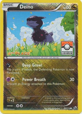 Deino - 97/113 (Pokemon League) [4th Place] (97) Promo Reverse Holofoil