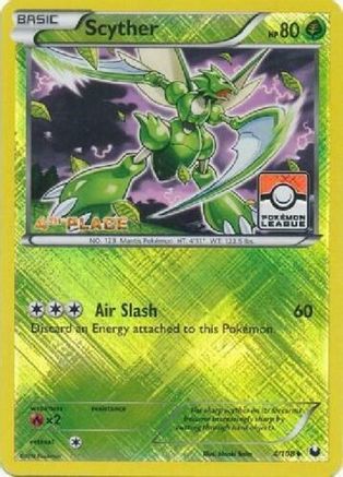 Scyther - 4/108 (Pokemon League) [4th Place] (4) Promo Reverse Holofoil