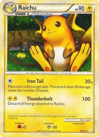 Raichu - 10/123 (Cracked Ice Holo) (10) Holo Rare Holofoil