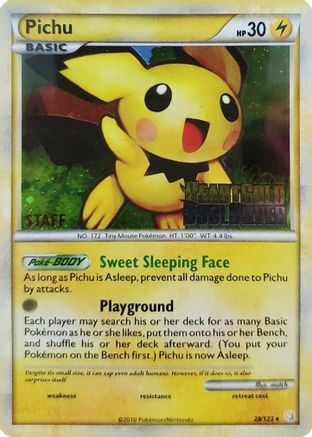 Pichu - 28/123 (Prerelease) [Staff] Promo Holofoil