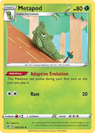Metapod (2)/192 Uncommon Reverse Holofoil