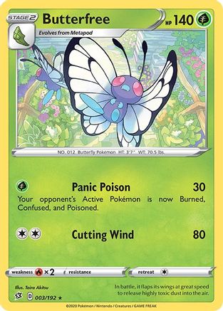 Butterfree (3)/192 Rare Reverse Holofoil