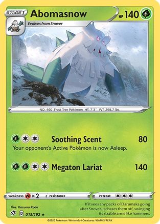Abomasnow (13)/192 Rare Reverse Holofoil