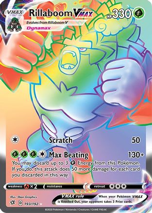 Rillaboom VMAX (Secret) (193)/192 Secret Rare Holofoil