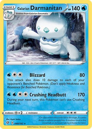 Galarian Darmanitan (48)/192 Rare Reverse Holofoil