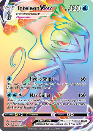 Inteleon VMAX (Secret) (195)/192 Secret Rare Holofoil