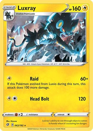 Luxray (62)/192 Holo Rare Reverse Holofoil