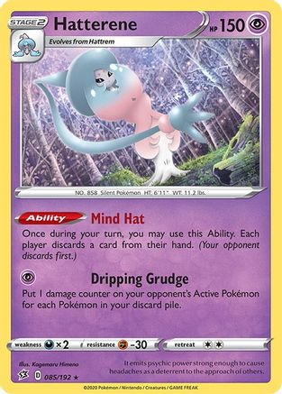 Hatterene (85)/192 Holo Rare Reverse Holofoil