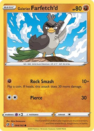 Galarian Farfetch'd (94)/192 Common Reverse Holofoil