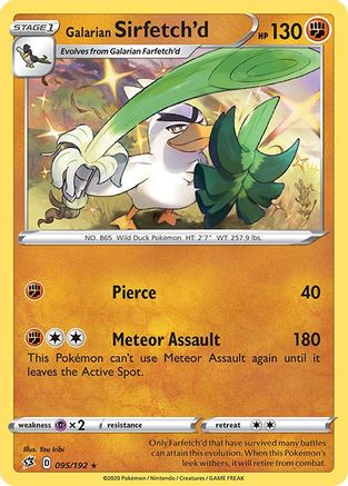 Galarian Sirfetch'd (95)/192 Holo Rare Reverse Holofoil