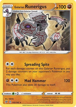 Galarian Runerigus (102)/192 Rare