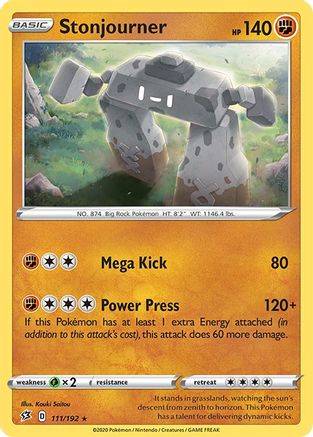 Stonjourner (111)/192 Holo Rare Reverse Holofoil