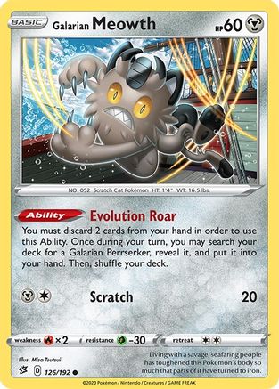 Galarian Meowth (126)/192 Common Reverse Holofoil