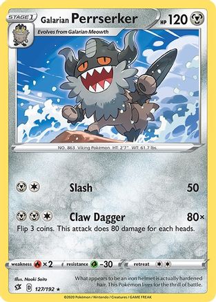 Galarian Perrserker (127)/192 Rare Reverse Holofoil