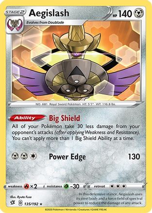 Aegislash (135)/192 Rare Reverse Holofoil