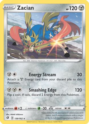 Zacian - 139/192 (Cracked Ice Holo) (139) Holo Rare Holofoil