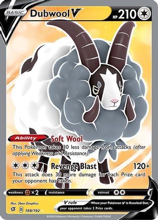 Dubwool V (Full Art) (188)/192 Ultra Rare Holofoil