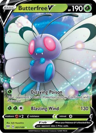 Butterfree V (1)/189 Ultra Rare Holofoil