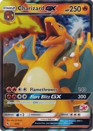 Charizard GX - 9/68 (#60 Charizard Stamped) (9) Promo Holofoil