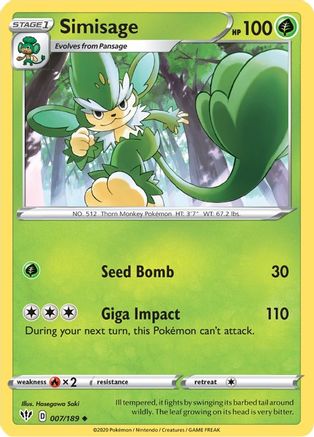 Simisage (7)/189 Uncommon Reverse Holofoil