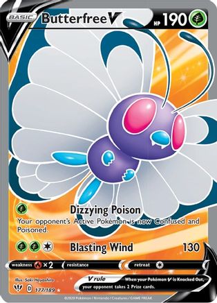 Butterfree V (Full Art) (177)/189 Ultra Rare Holofoil