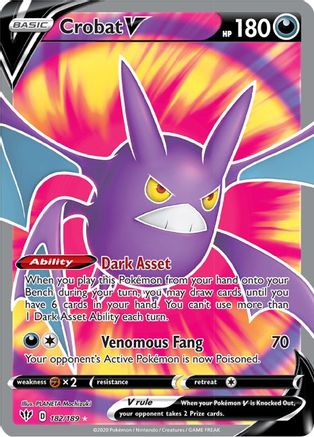 Crobat V (Full Art) (182)/189 Ultra Rare Holofoil