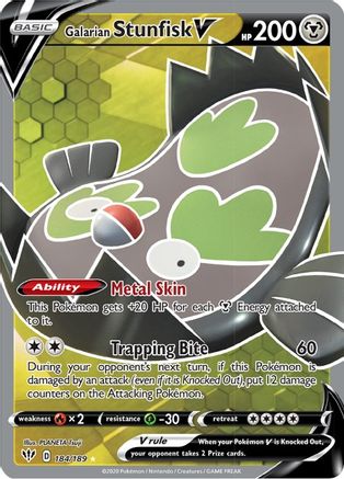 Galarian Stunfisk V (Full Art) (184)/189 Ultra Rare Holofoil