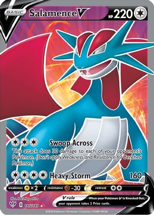 Salamence V (Full Art) (185)/189 Ultra Rare Holofoil